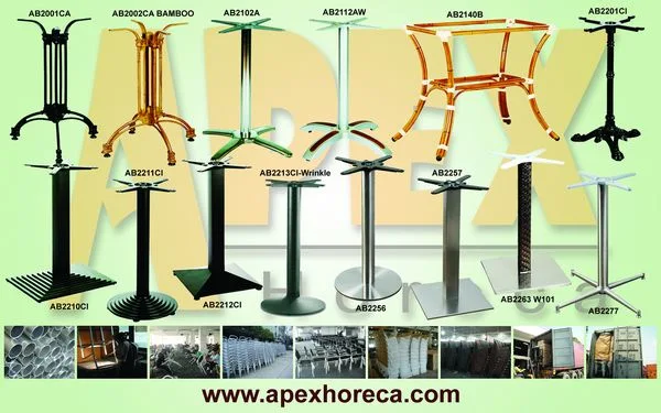 Round Table Leg (AB2143B) Bamboo Look Aluminium Table Base